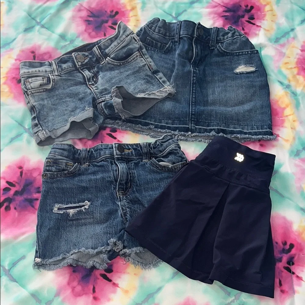 Denim shorts,skirts and skort size 6/6X.Kat & Jack,all in motion,TCP and Justice